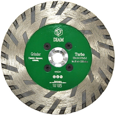 Алмазный диск DIAM TURBO GRINDER WG 230X2,5X7.5X22,2XМ14 (гранит)