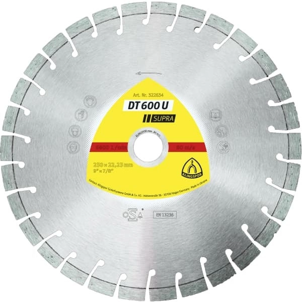 Алмазный диск KLINGSPOR 125X2,4X22,23/15K/9/S/DT/SUPRA/DT600U