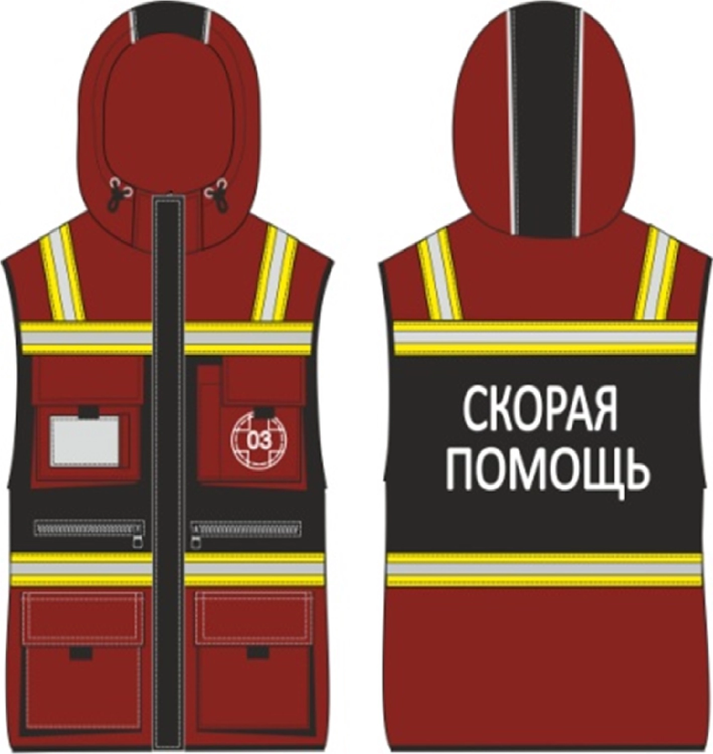 фото жилет универсальный скорая помощь олимп (тк.темп,210), бордовый