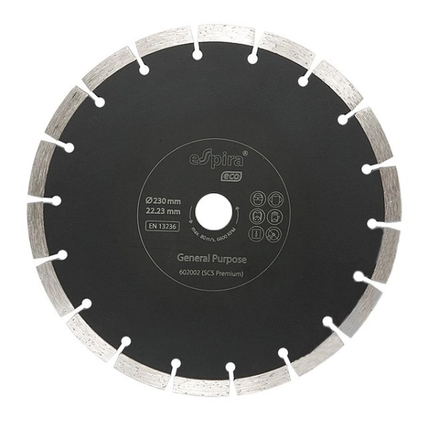 Диск алмазный ESPIRA SCS ECO 230х22,23 сегм 10х2,6 PR мм (Универсальный)