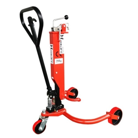 фото тележка гидравлическая для бочек dt-250 oxlift 250 кг