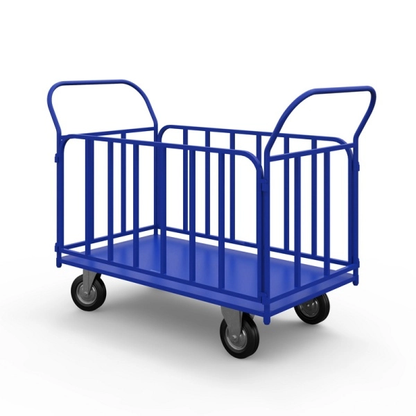 фото тележка платформенная с трубчатыми бортами тб 1 (500х800) г/п 450 кг.160 черная резина