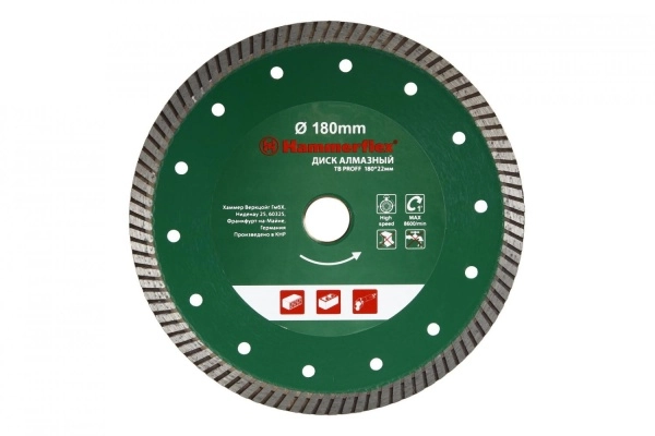Круг алмазный (206-154 DB TB PROFF) Ф180х22мм универсальный