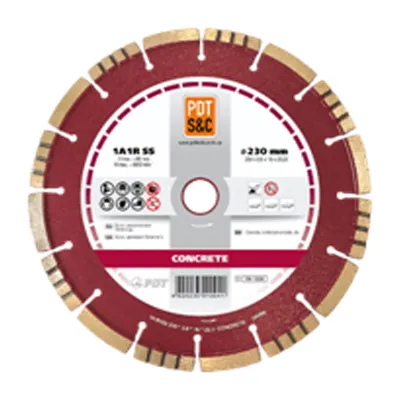 Алмазный диск POLTAVA DIAMOND TOOLS 1A1RSS/C3 230X2,6X10X22,23 CONCRETE